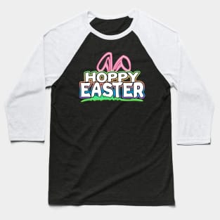 Hoppy Easter Bunny Ears White Baseball T-Shirt